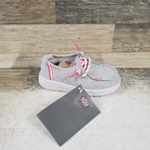 Hey Dude Wendy Stretch Jersey Varsity Womens Loafers Sz 7 Gray Pink Round Toe